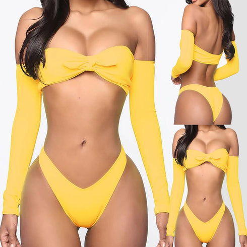 2 piece yellow swimsuit